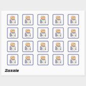 COOK CAT Kleine quadratische Aufkleber + Text (Blatt)