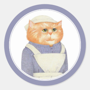 COOK CAT Kleine Round Stickers