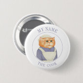 COOK CAT Name Abzeichen Button Button II (Vorne & Hinten)