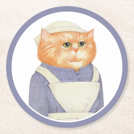 COOK CAT Round Paper Untersetzer (Vorderseite)