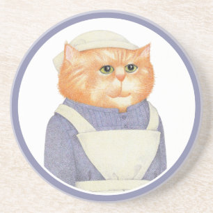 COOK CAT Round Sandstone Untersetzer