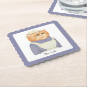 COOK CAT skalierte quadratische Untersetzer + Text (angewinkelt)