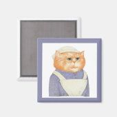 COOK CAT Square Magnet (Vorderseite/Rückseite)