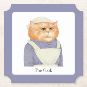 COOK CAT Ticket Paper Untersetzer + Text