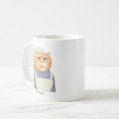 COOK CAT Weiße Tasse + Text (Vorderseite Links)