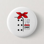 Cook Chef Coat Costume Funny Halloween Shirt Kids  Button (Vorderseite)