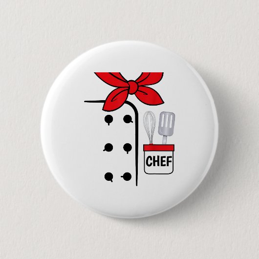 Cook Chef Coat Costume Funny Halloween Shirt Kids  Button (Vorderseite)