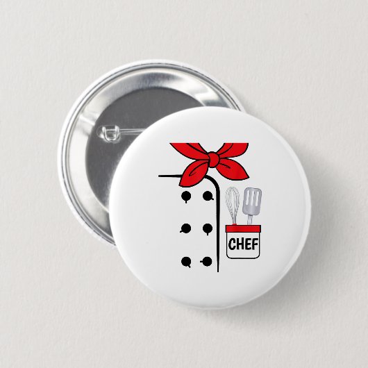Cook Chef Coat Costume Funny Halloween Shirt Kids Button (Vorne & Hinten)