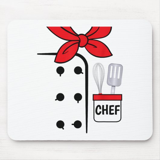 Cook Chef Coat Costume Funny Halloween Shirt Kids Mousepad (Vorne)