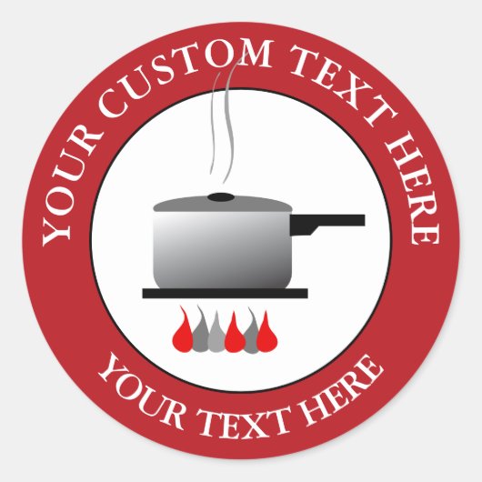 Cook Cooking Custom Text Logo Symbol Runder Aufkleber (Vorderseite)