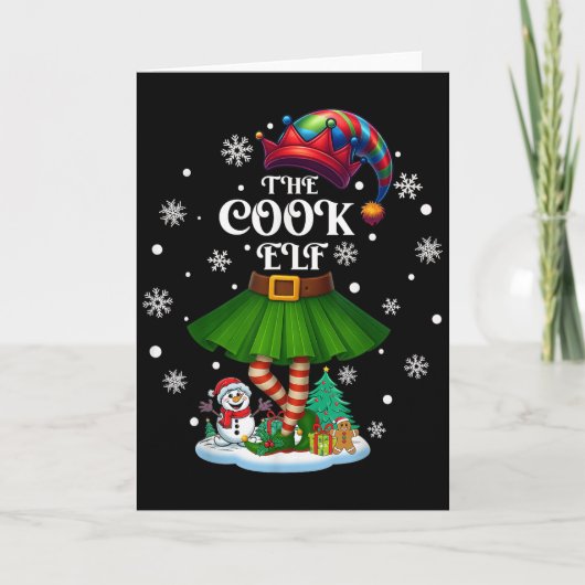 Cook Elf Squad Xmas Women Girls Mom Christmas Fami Karte (Vorderseite)