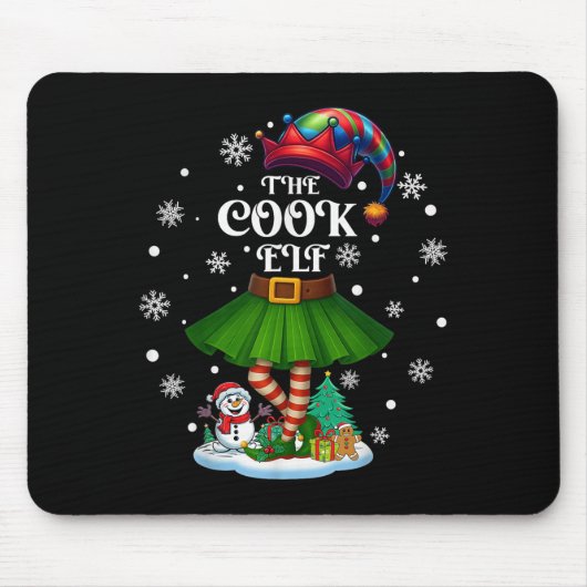 Cook Elf Squad Xmas Women Girls Mom Christmas Fami Mousepad (Vorne)