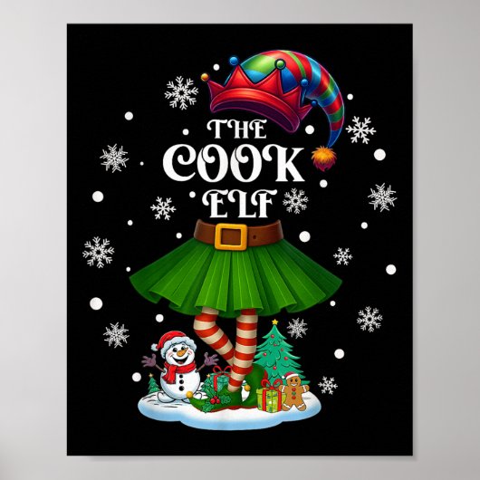 Cook Elf Squad Xmas Women Girls Mom Christmas Fami Poster (Vorne)