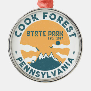 Cook Forest State Park Pennsylvania - Pa Vintage-D Ornament Aus Metall