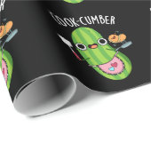 Cook-Gurke Funny Cucumber Pun Dark BG Geschenkpapier (Rolleneckpunkt)