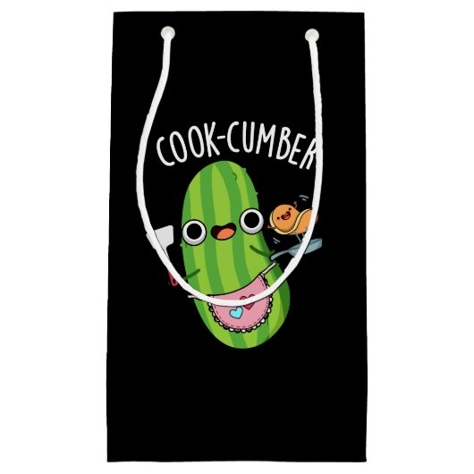 Cook-Gurke Funny Cucumber Pun Dark BG Kleine Geschenktüte (Vorderseite)