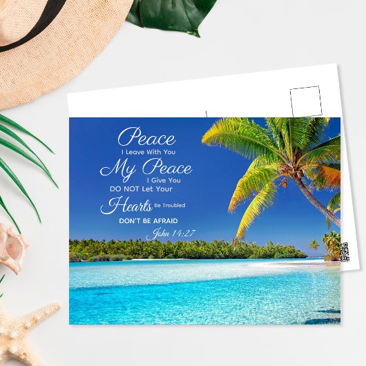 Cook Island - John 14:27 Bible Verse Postkarte