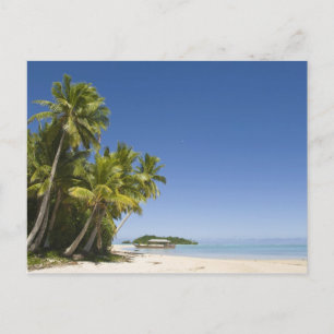 Cook Islands, Aitutaki. Polynesische Kanutour nach Postkarte