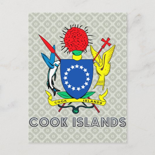 Cook Islands Coat of Arms Postkarte (Vorderseite)