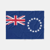 Cook Islands Flag Fleecedecke (Vorderseite (Horizontal))