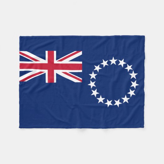 Cook Islands Flag Fleecedecke (Vorderseite (Horizontal))
