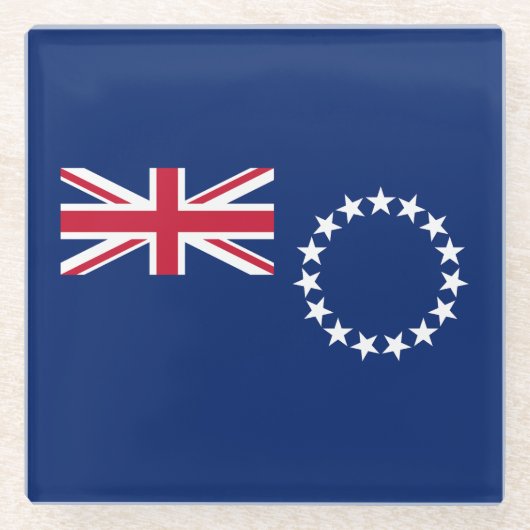 Cook Islands Flag Glasuntersetzer (Vorderseite)