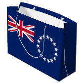 Cook Islands Flag Große Geschenktüte (Rückseite Schrägansicht)