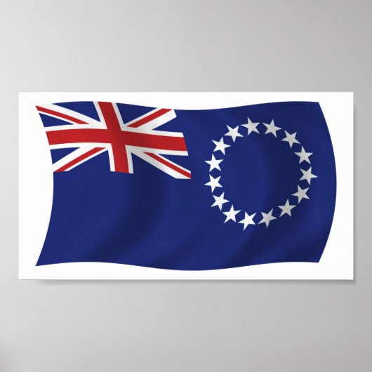 Cook Islands Flag Poster Print (Vorne)