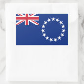 Cook Islands Flag Rechteckiger Aufkleber (Tasche)