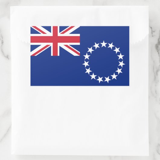Cook Islands Flag Rechteckiger Aufkleber (Tasche)