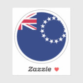 Cook Islands Flag Round Sticker (Blatt)
