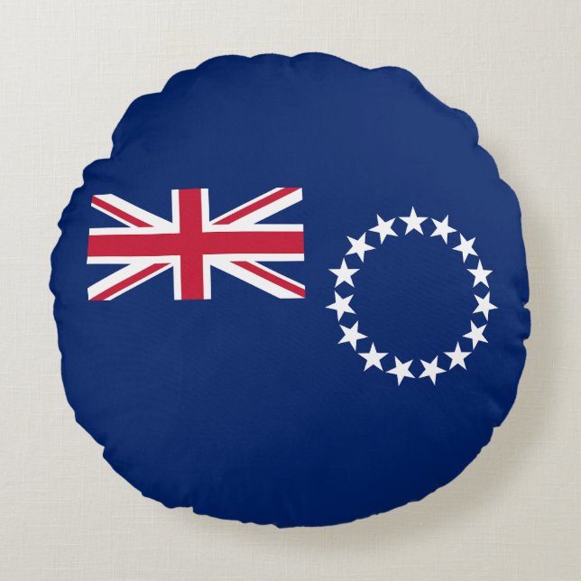 Cook Islands Flag Rundes Kissen (Vorderseite)