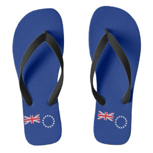 Cook Islands flagge Erwachsene Flip Flops Wide Str Badesandalen
