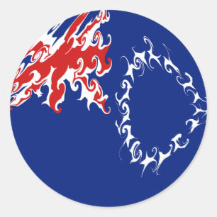 Cook Islands Gnarly Flag Runder Aufkleber