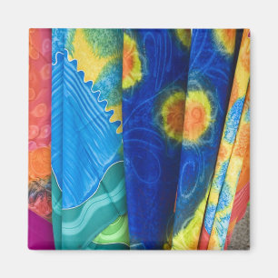 Cook Islands, Rarotonga. Batikstoff Punanga Nui Magnet
