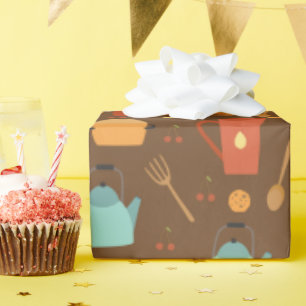 Cook Koch Kochen Küche Geschirr Muster Geschenkpapier