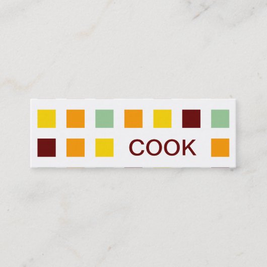 COOK (Mod-Quadrate) Mini Visitenkarte (Vorderseite)