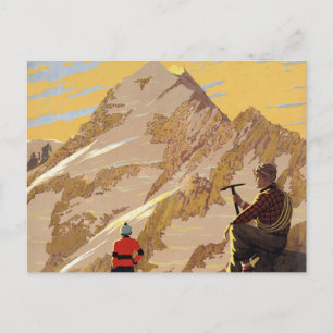 Cook New Zealand Mountain Vintage Travel Postkarte