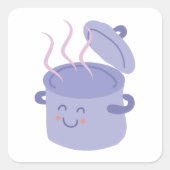 Cook Pot Quadratischer Aufkleber (Vorderseite)