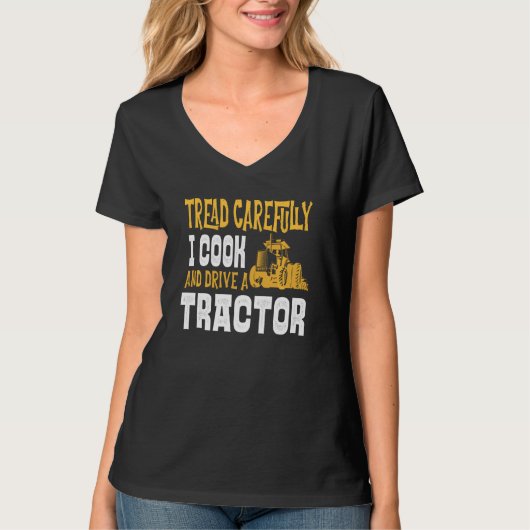 Cook Tractor Bauer Driver Tree vorsichtig Dangero T-Shirt (Vorderseite)