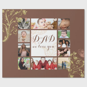 Cook Vater Wir Liebe Sie Familienfoto Collage Geschenkpapier