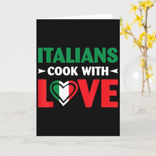 Cook With Love Italian Chef Funny Sayings Quotes Karte (Gelbe Blume)