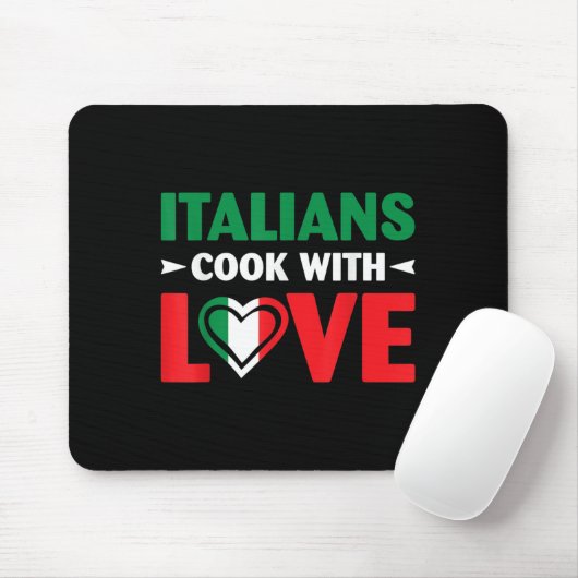 Cook With Love Italian Chef Funny Sayings Quotes  Mousepad (Mit Mouse)