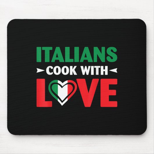 Cook With Love Italian Chef Funny Sayings Quotes  Mousepad (Vorne)