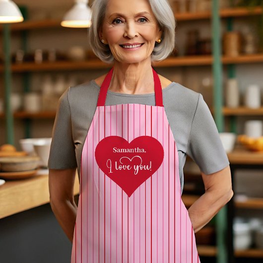 Cook With Love Personalized Heart Valentine Apron Schürze