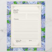 Cookbook Page Blue Hydrangea Lace Floral Formal Flyer (Vorne)