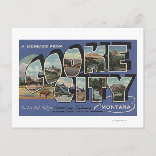 Cooke City, Montana - Große Briefmarkenszenen Postkarte (Vorderseite)