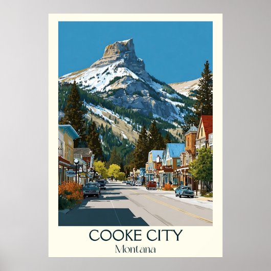 Cooke City Montana Vintag Yellowstone Gateway Poster (Vorne)