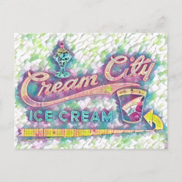 Cookeville, TN Cream City Neon signieren Wasserfar Postkarte