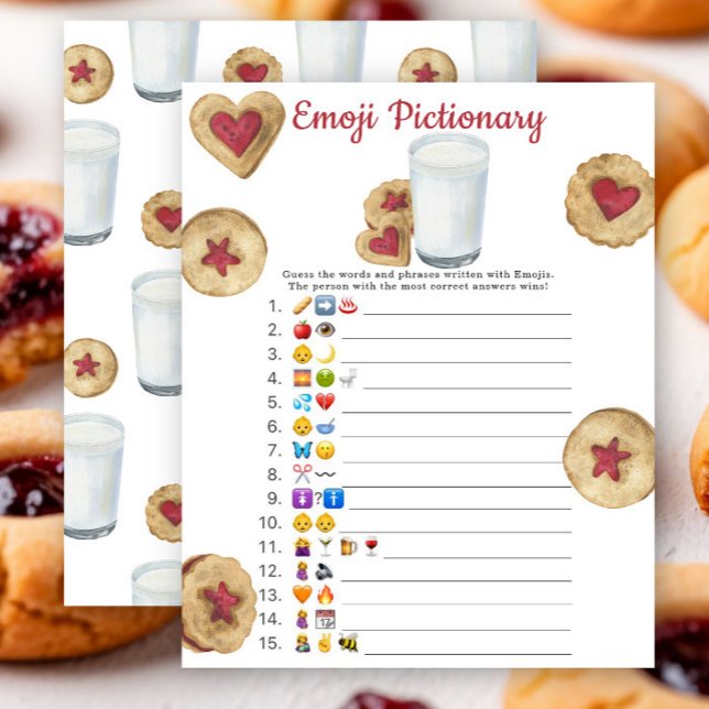 Cookie and milk baby shower Emoji Pictionary game  (Von Creator hochgeladen)